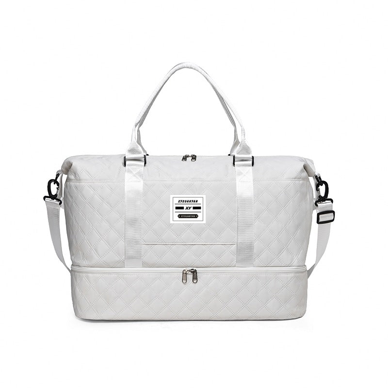 Multi-Pocket Quilted Travel Duffel Bag