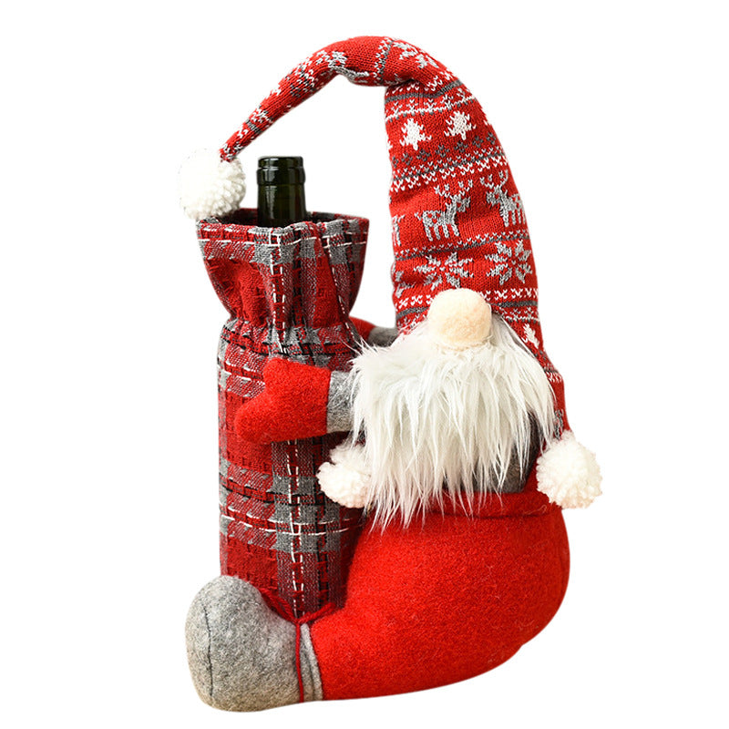 Decorative Santa Claus bottle holder