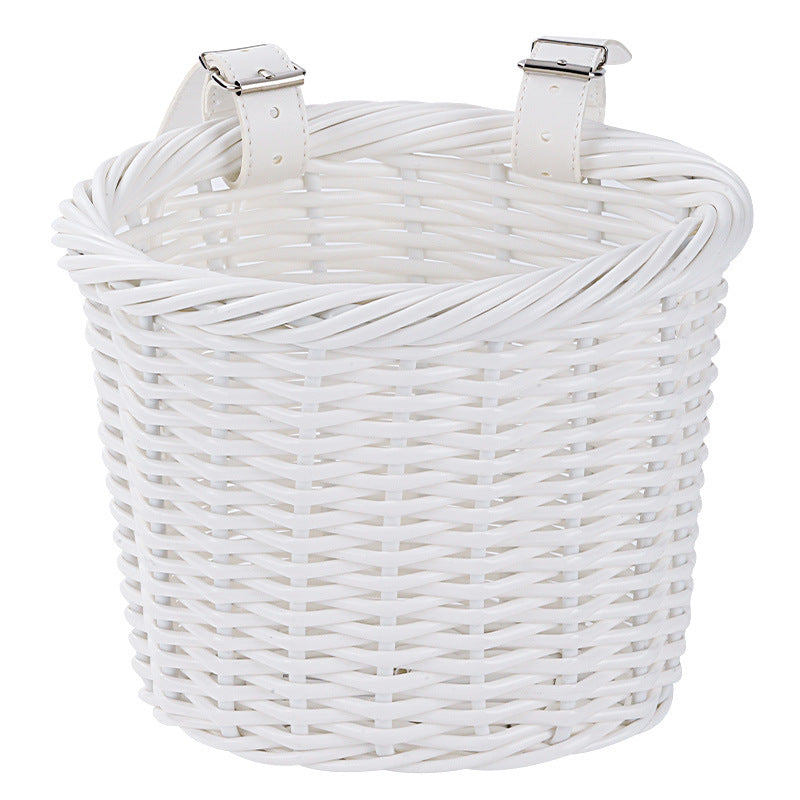 Woven Storage Basket with Adjustable Leather Straps Stornfield