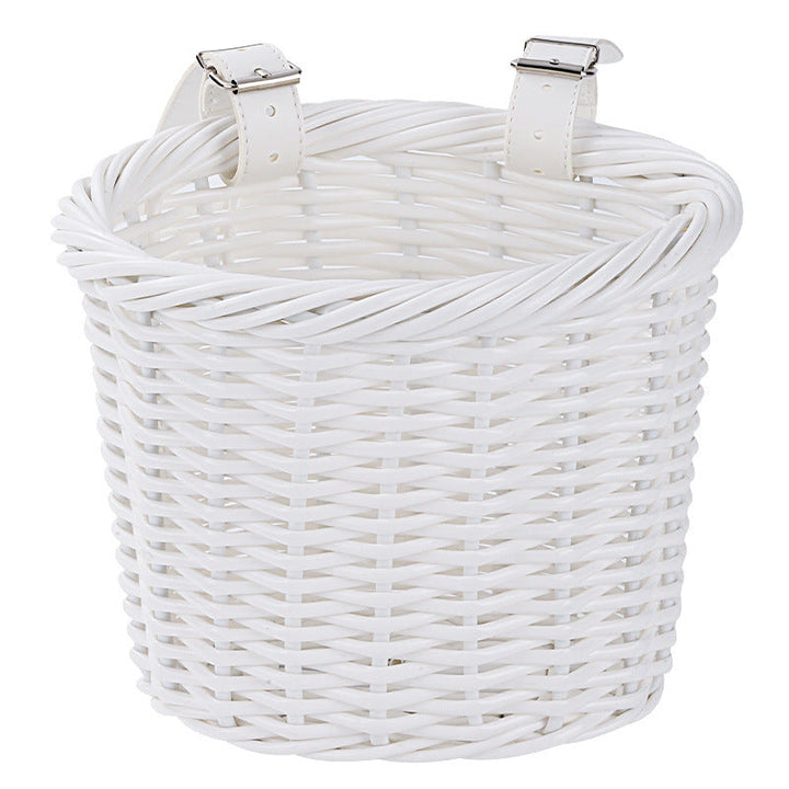 Woven Storage Basket with Adjustable Leather Straps Stornfield