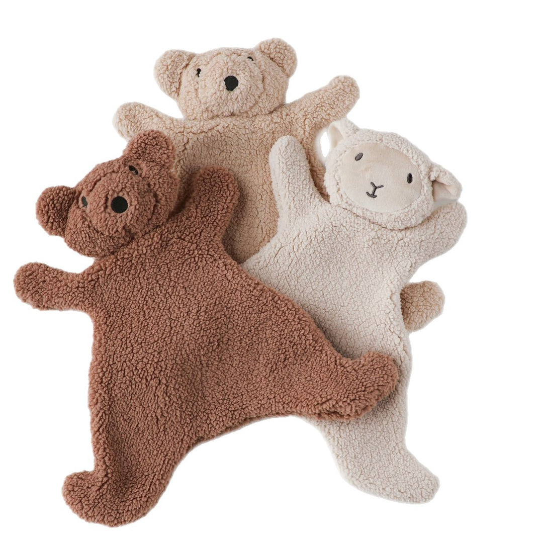 Handmade Organic Cotton Long-Leg Bunny Plush with Embroidered Overalls