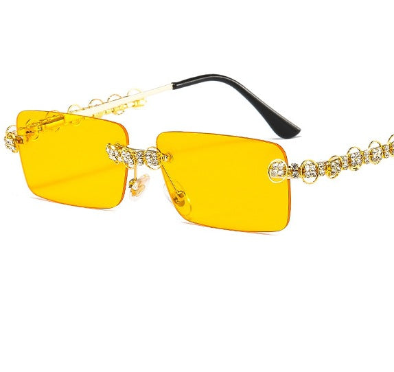 Women's designer sunglasses with sparkling frame and rectangular lenses Stornfield
