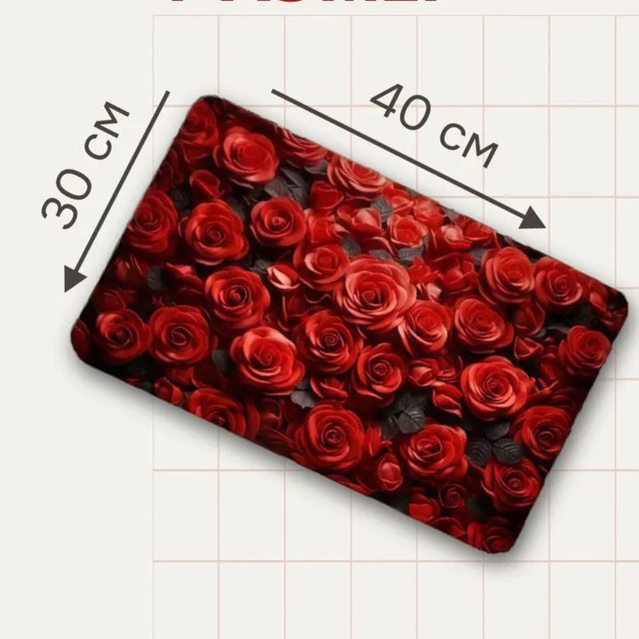 Decorative Floral Memory Foam Area Mat