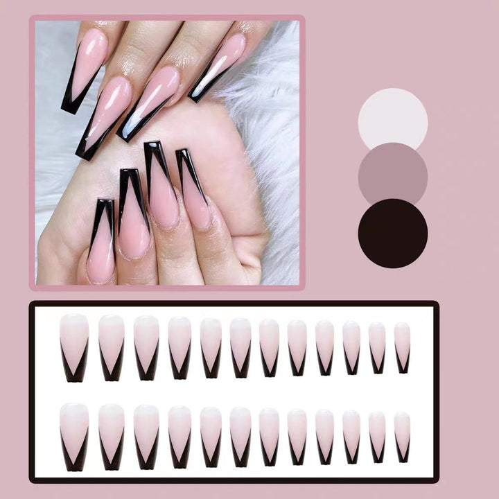 Artificial nail set with elegant stiletto design and glossy accents Stornfield