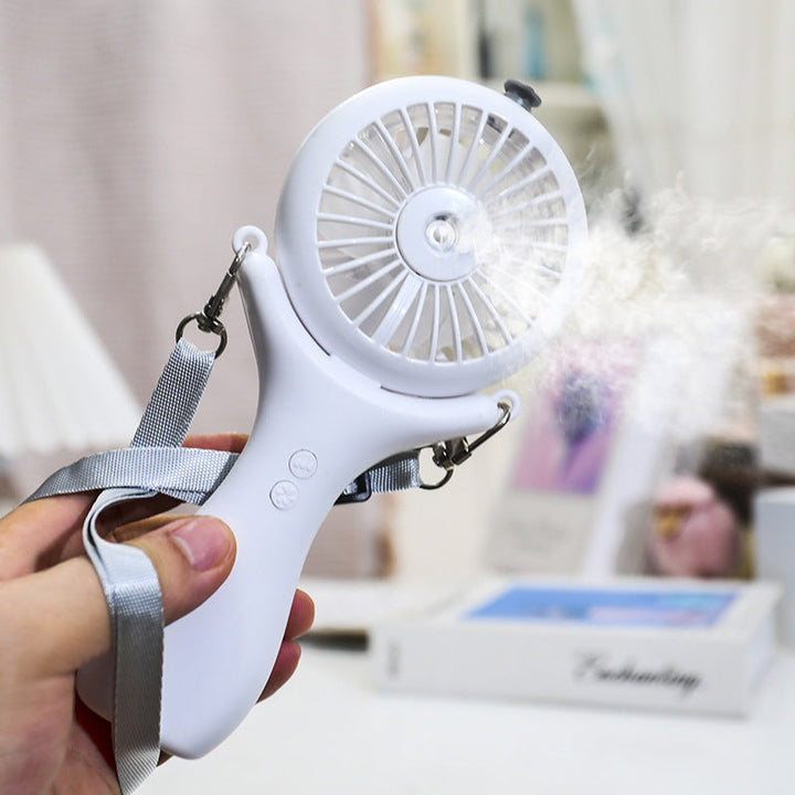Women's Portable Mini Fan with Spray Function and Flexible Mounting System Stornfield