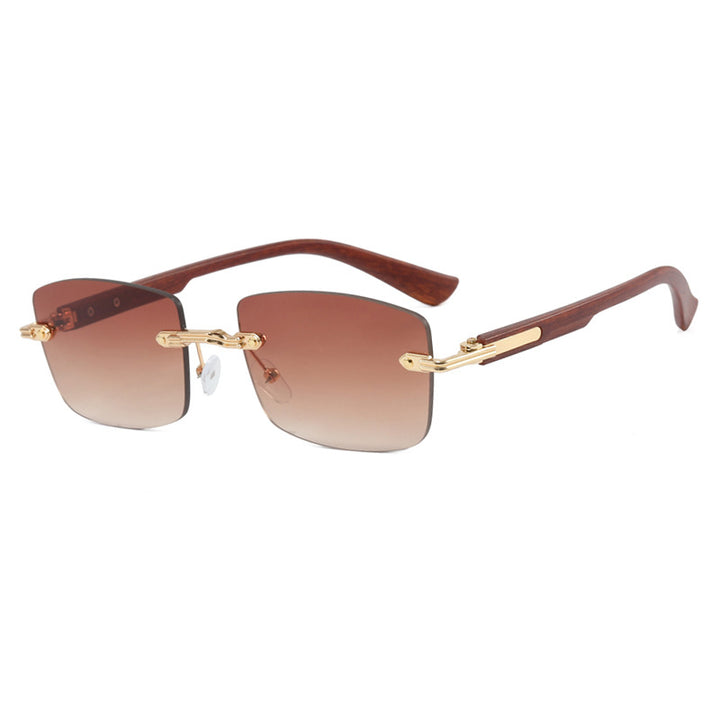 Women square sunglasses with wooden frame and gradient lenses Stornfield