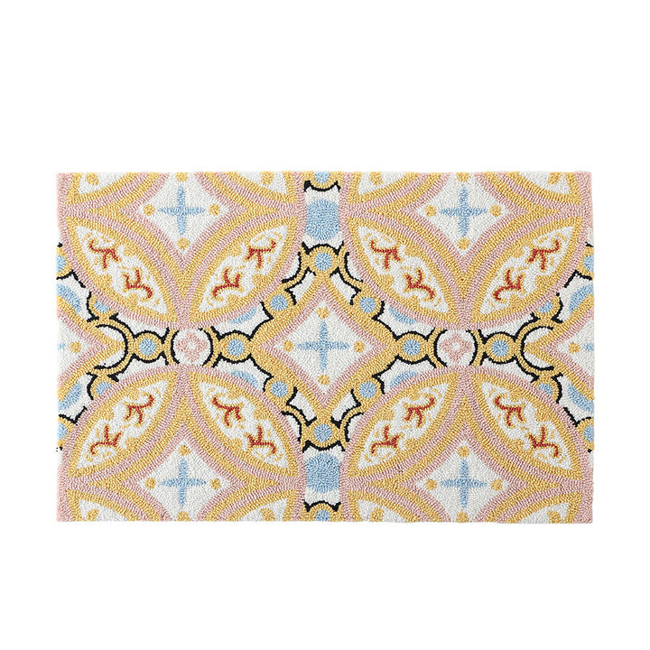 Floral bath mat made of absorbent cotton loop structure with non-slip underside Stornfield