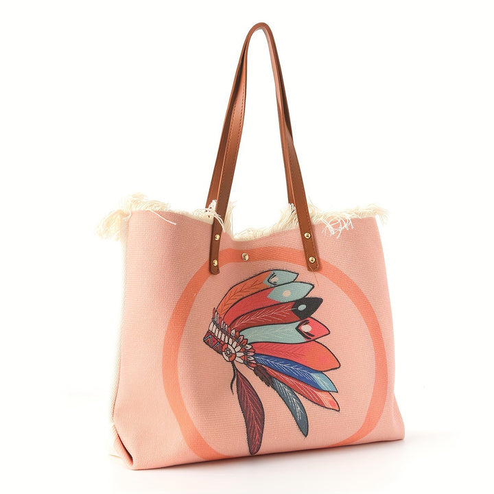 Beach bag with Unique Feather Design Stornfield