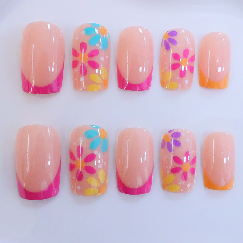 Creative Floral Acrylic Nail Design Stornfield
