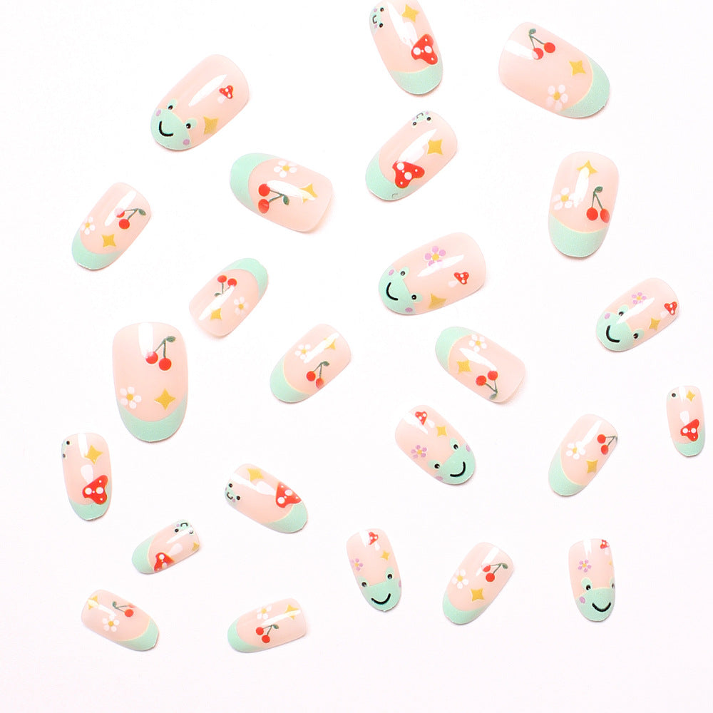 Artificial nail set with cheerful 3D designs and blooming accents Stornfield