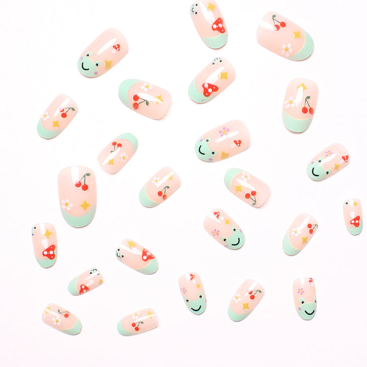 Artificial nail set with cheerful 3D designs and blooming accents Stornfield