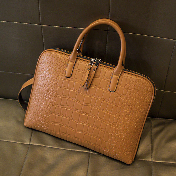 Elegant Laptop Bag in Luxurious Crocodile Look Stornfield