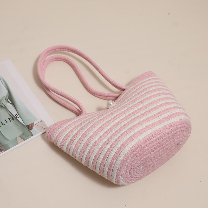 Trendy Basket Bag with Stylish Striped Pattern Stornfield