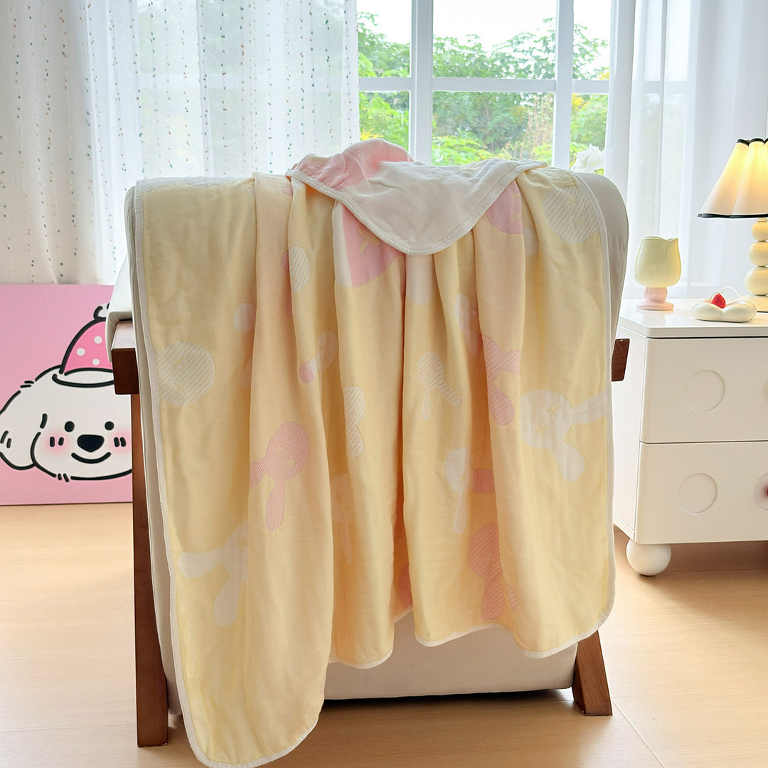 Ultra-Soft Double-Layer Blanket with Embossed Bunny Motif
