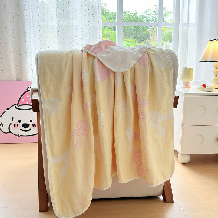 Ultra-Soft Double-Layer Blanket with Embossed Bunny Motif