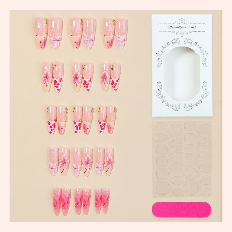 Creative art nail set with floral and glittering accents Stornfield
