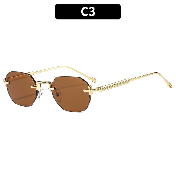 Octagonal Frame Sunglasses with Premium Metal Accents