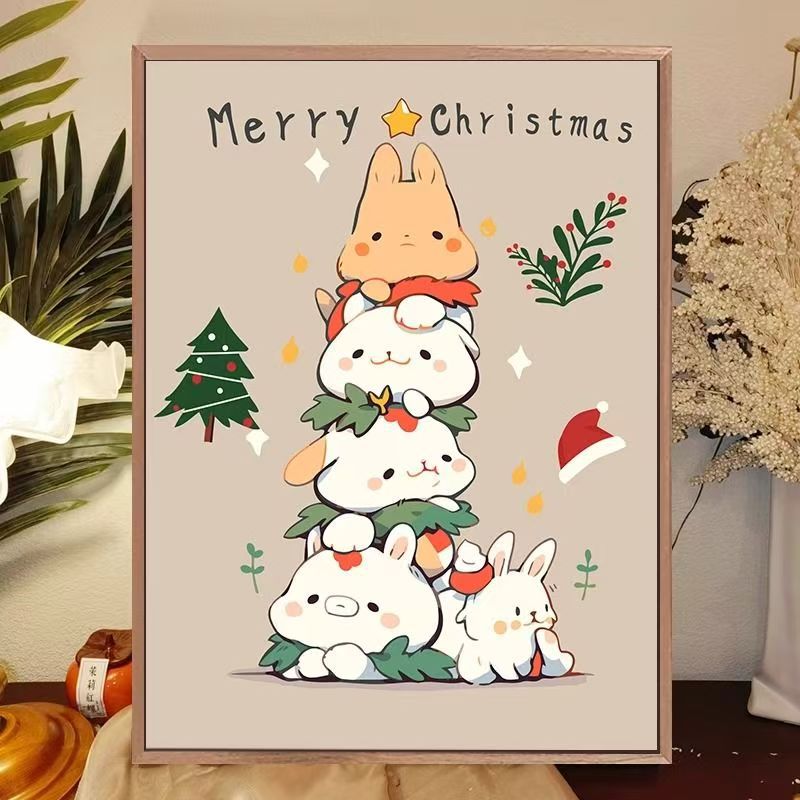 Whimsical Cat-Themed Holiday Canvas Art Print Stornfield