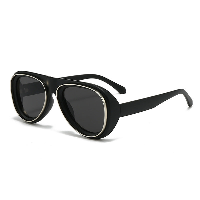 Women's fashionable retro sunglasses with wide frame Stornfield