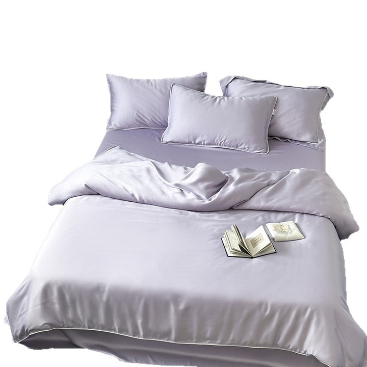 Reversible Premium Satin Bedding Set with Fine Piping and Extra Pillowcases