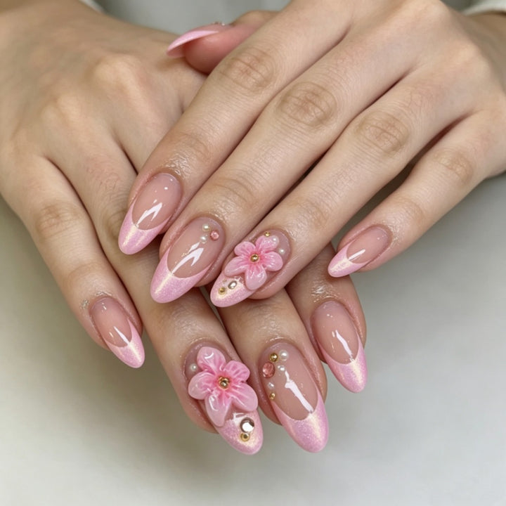 Artificial nails with floral 3D design Stornfield
