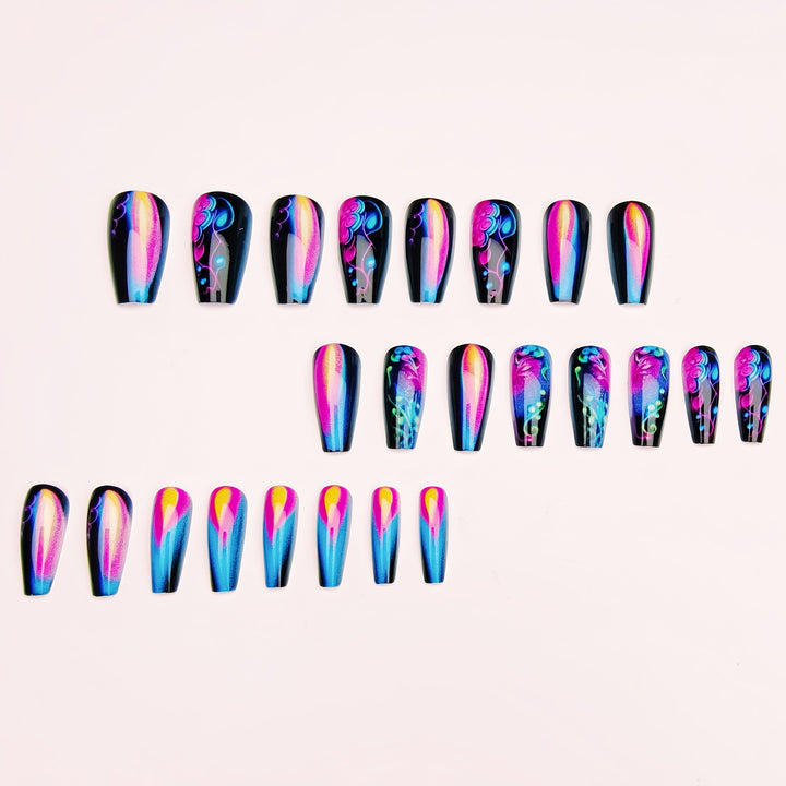 Creative artificial nails with neon accents Stornfield