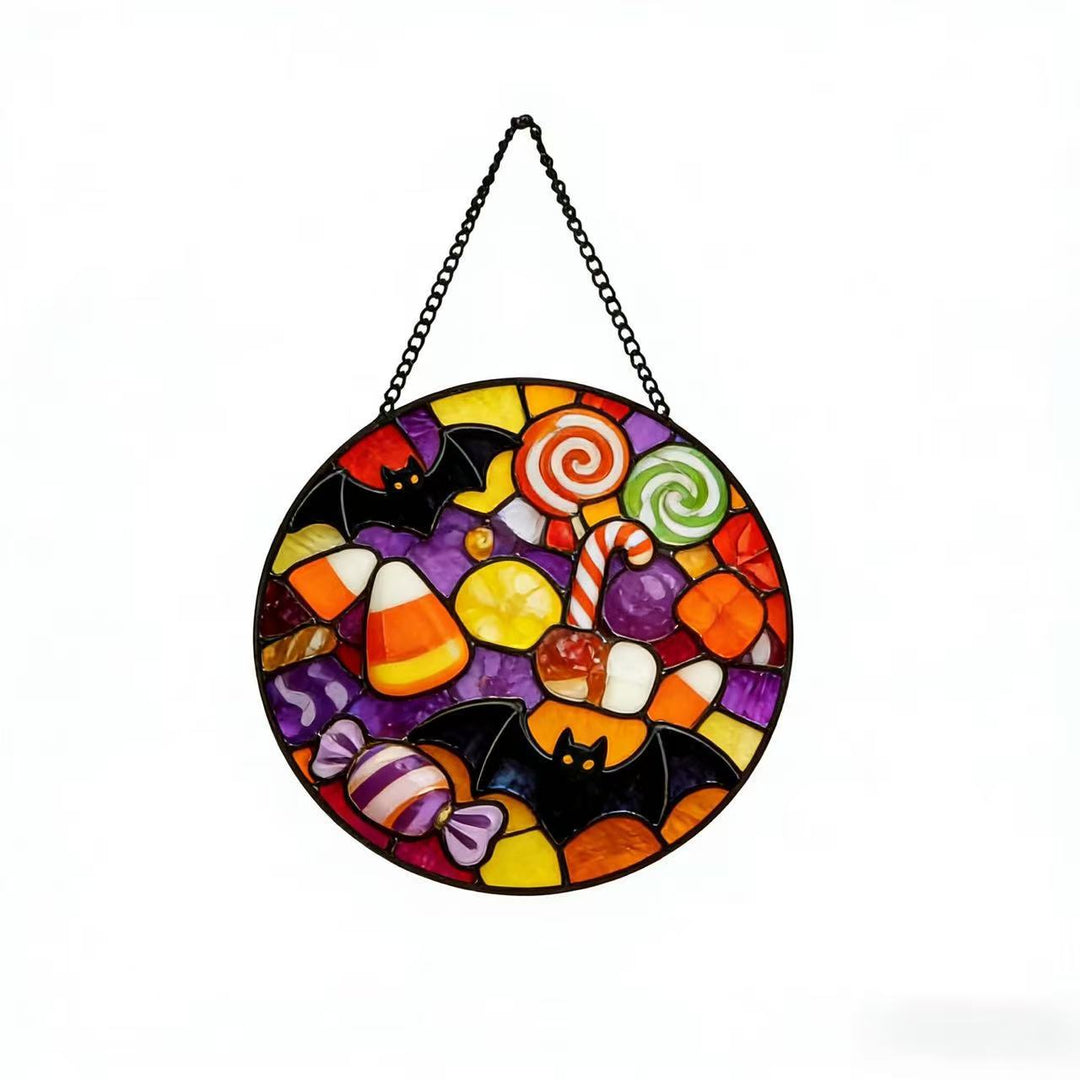 Decorative Skull Stained Glass Wall Art Stornfield