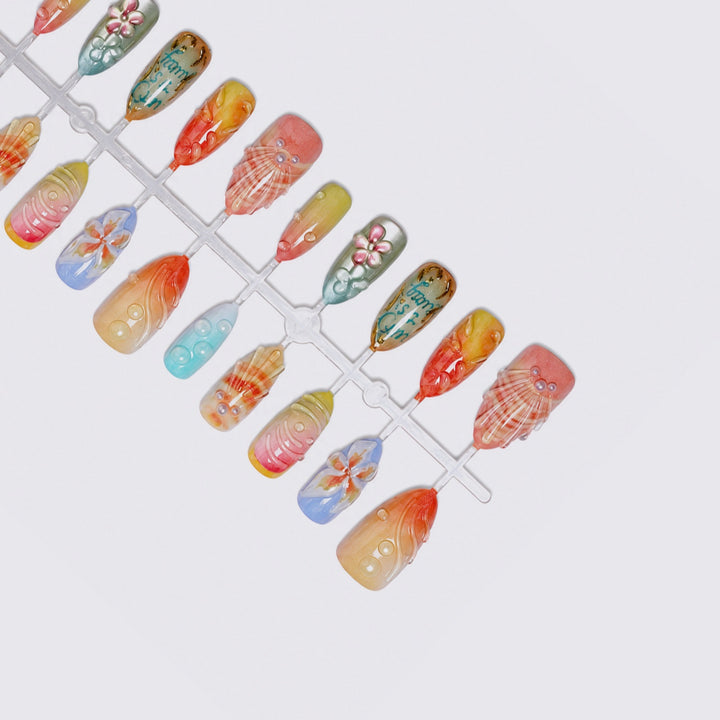 Nail art set with floral and creative designs Stornfield