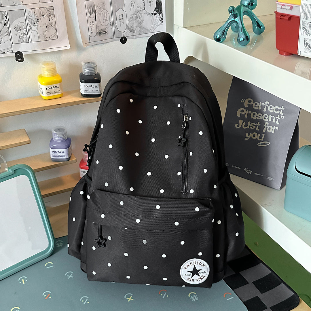 Playful Polka Dot Casual Backpack Stornfield