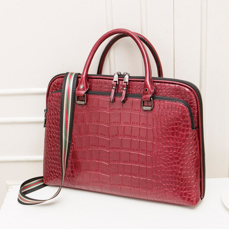 Elegant Laptop Briefcase in Crocodile Look Stornfield