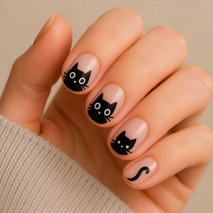 Cat-Themed Nail Art Extensions Stornfield