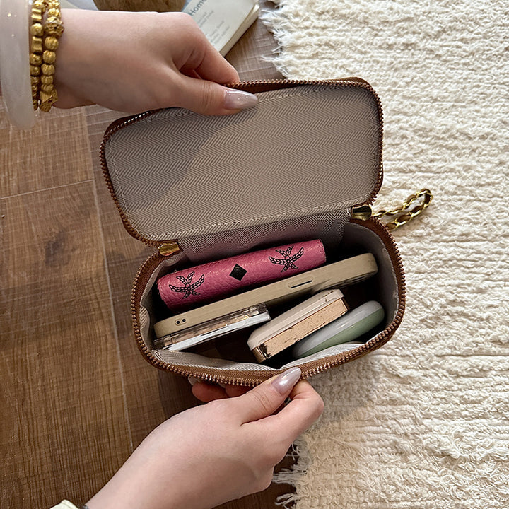 Quilted Suede Crossbody Handbag