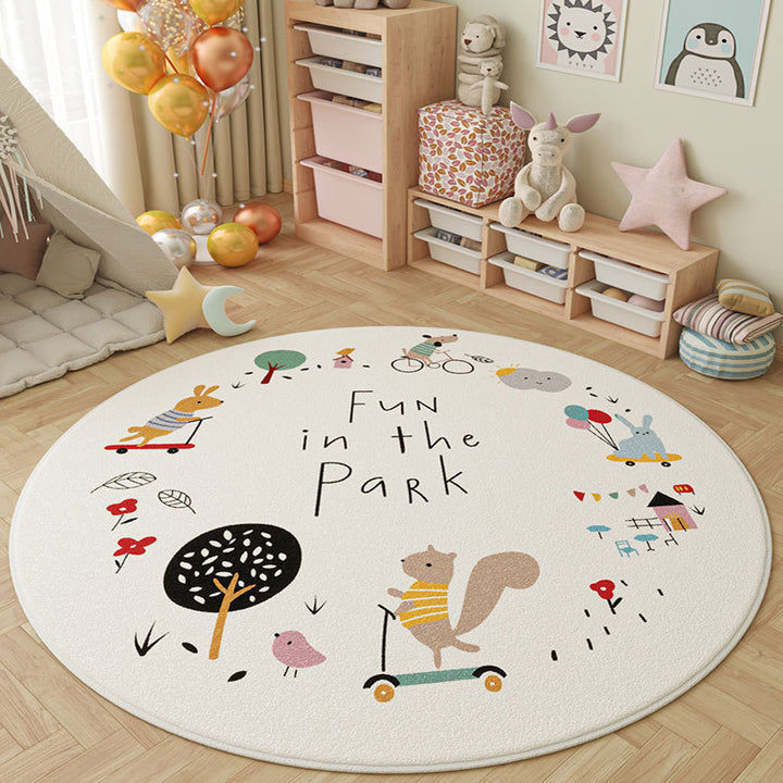 Children's Fun-Themed Round Area Mat Stornfield