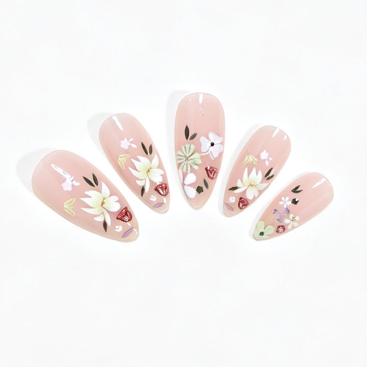 Floral Art Acrylic Nail Tips Stornfield