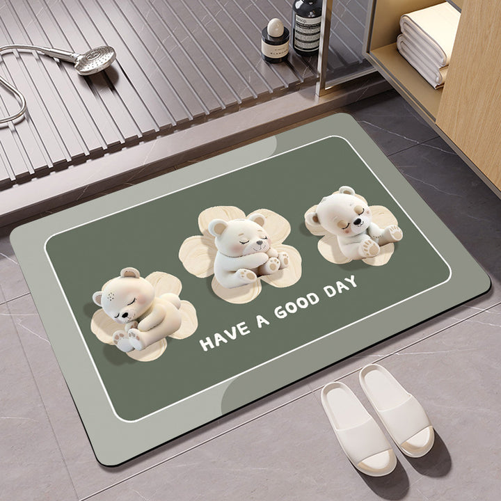 Playful Bear-Themed Plush Bath Mat Stornfield