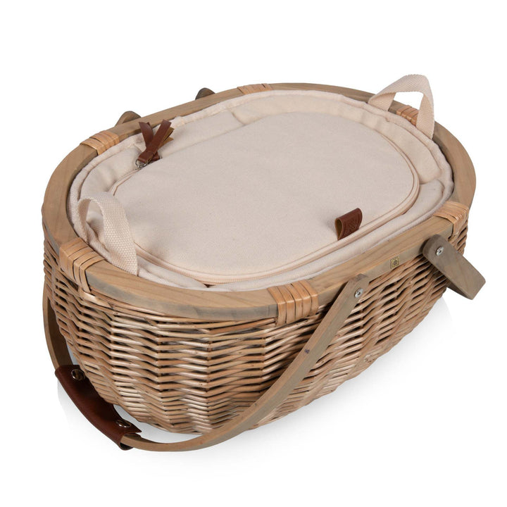 Women’s picnic basket with removable wooden lid and practical carrying handle Stornfield
