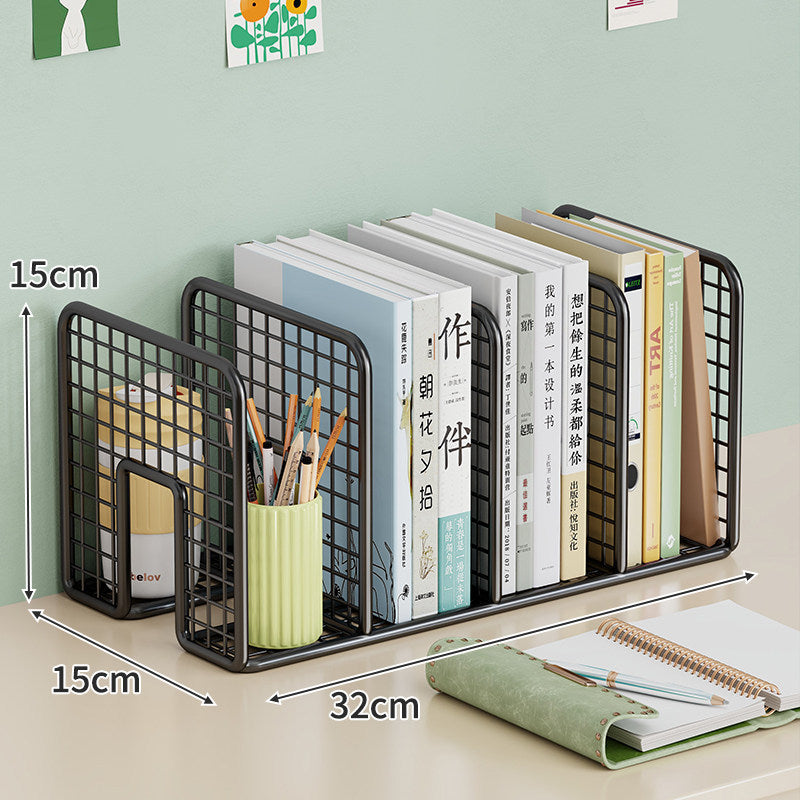 Long Multi-Slot Desktop File and Binder Organizer with Pen and Accessory Holder