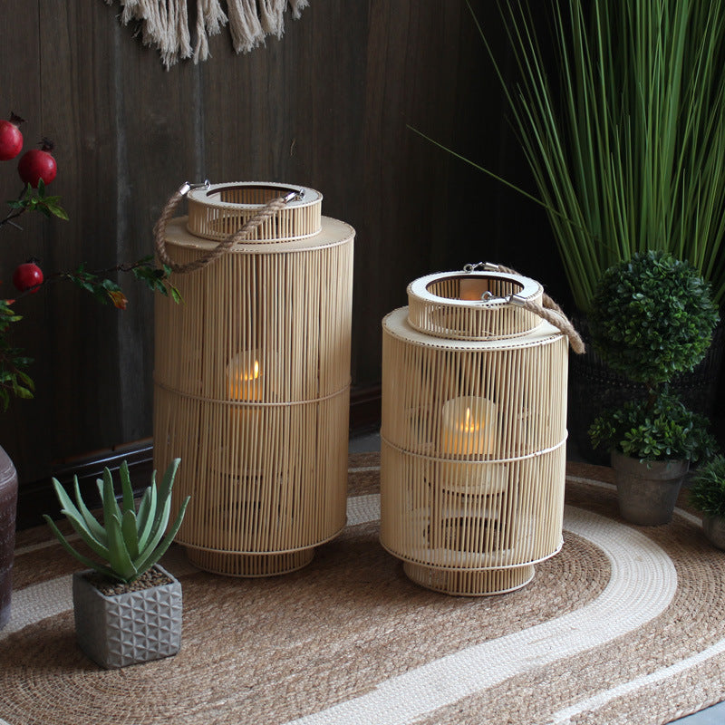 Decorative lantern made of woven material Stornfield
