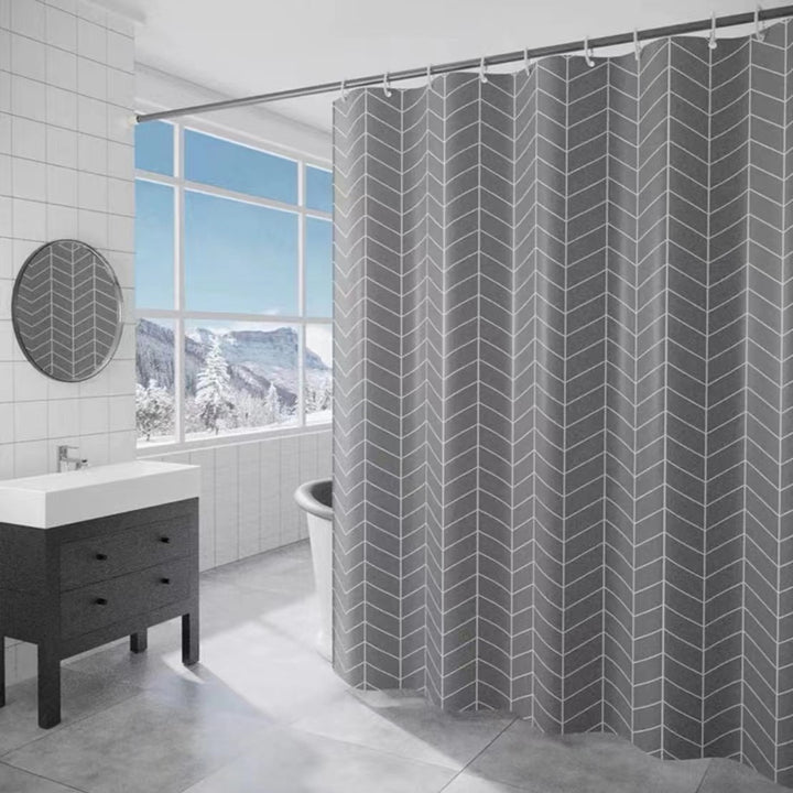 Chevron Patterned Fabric Shower Curtain Stornfield