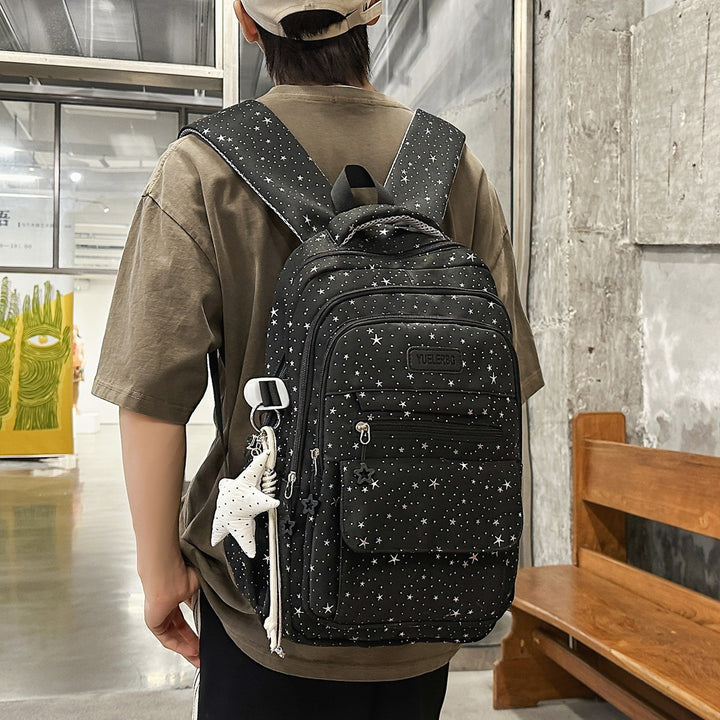 Star-Patterned Backpack with Multiple Compartments Stornfield
