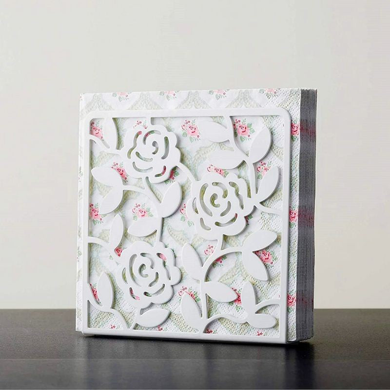 Decorative Napkin Holder with Flower Print