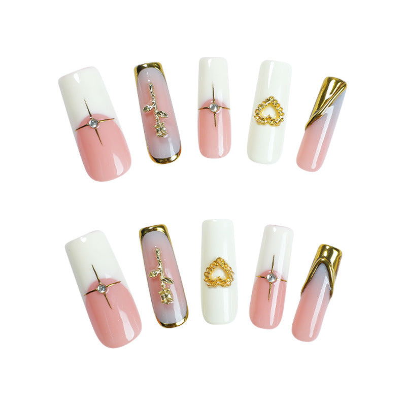 Acrylic nail set with glamorous decorations Stornfield