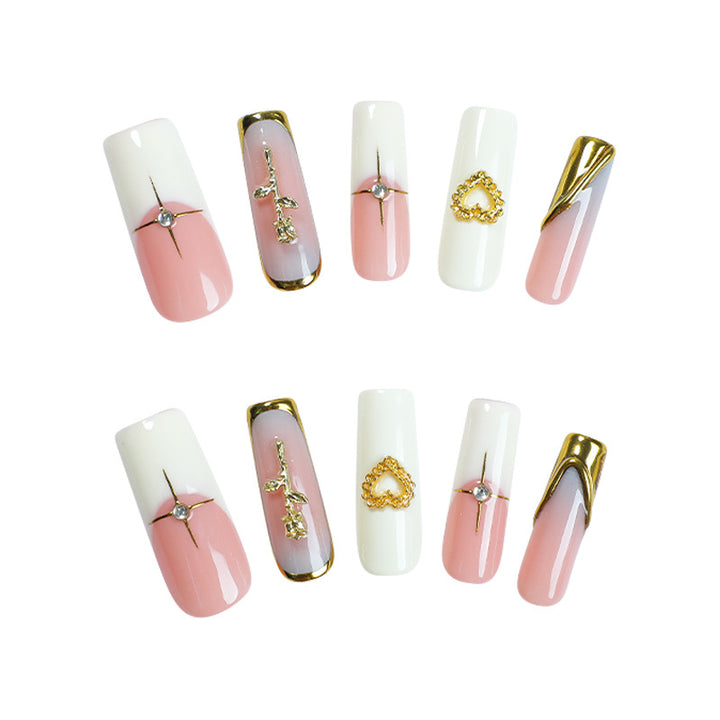 Acrylic nail set with glamorous decorations Stornfield