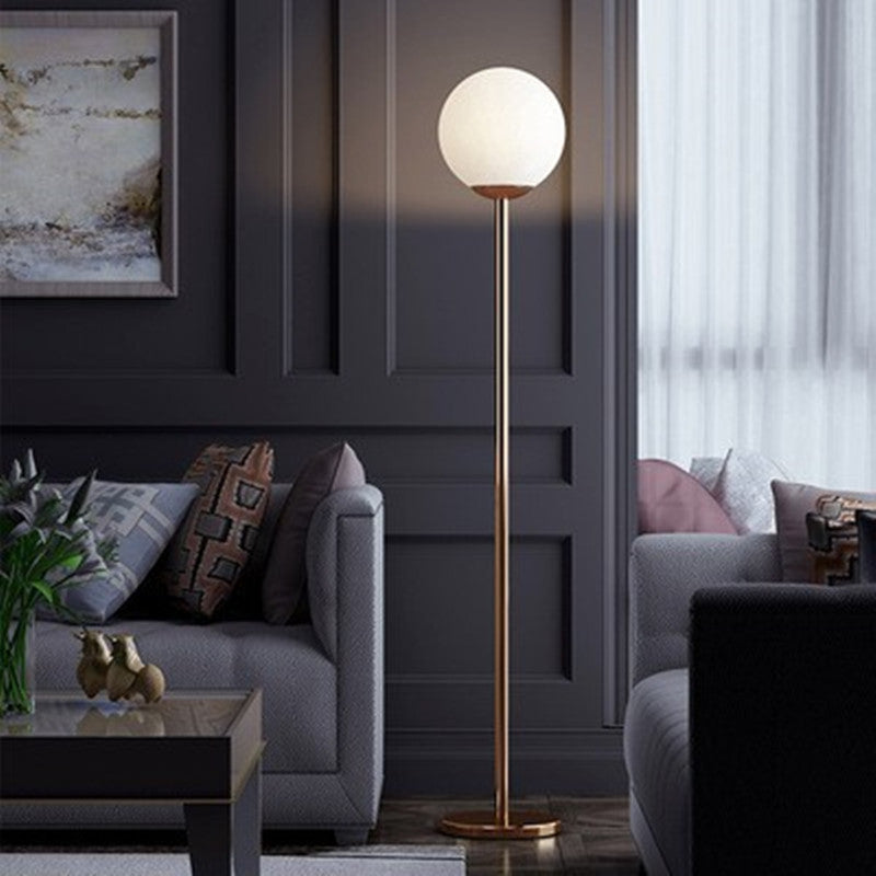 Modern Floor Lamp with Elegant Globe Shade
