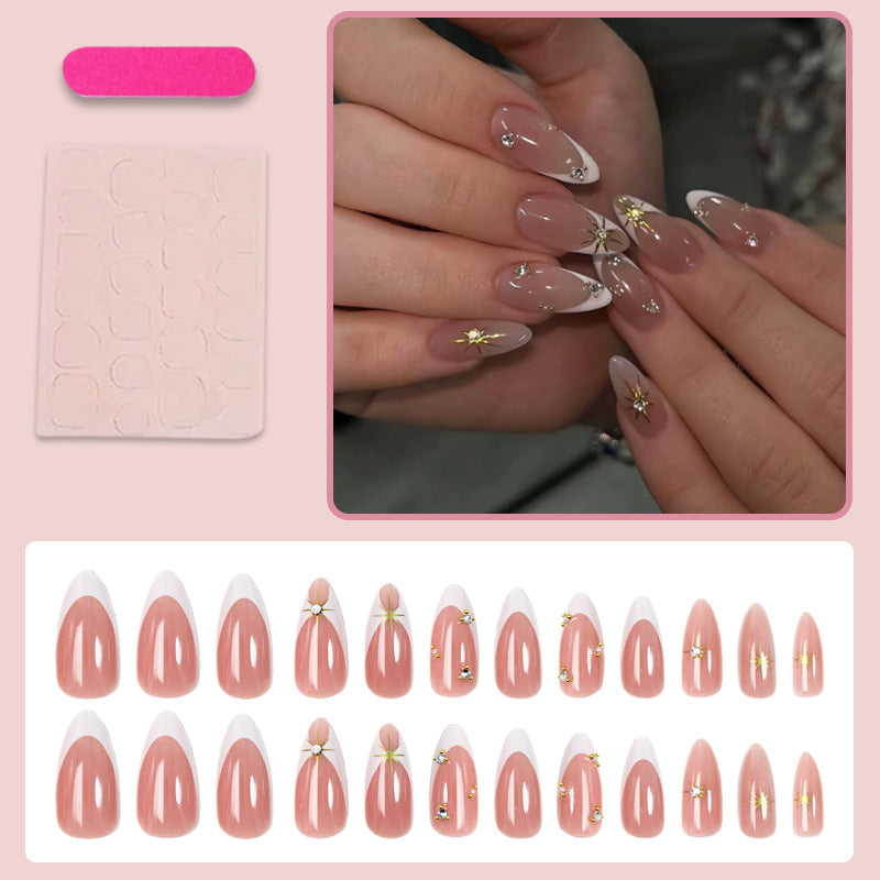 Artificial nail set with elegant tips and glitter accents Stornfield