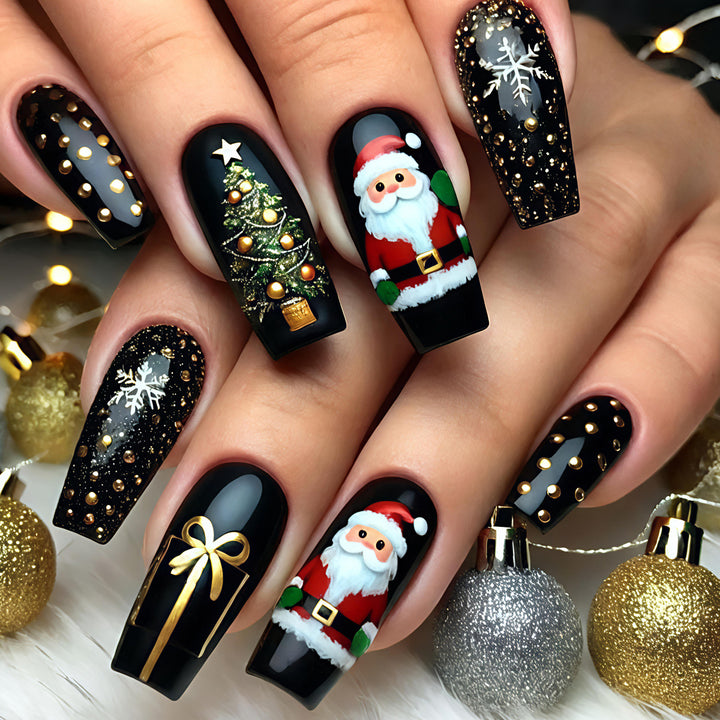 Artificial nails with festive Christmas motif Stornfield
