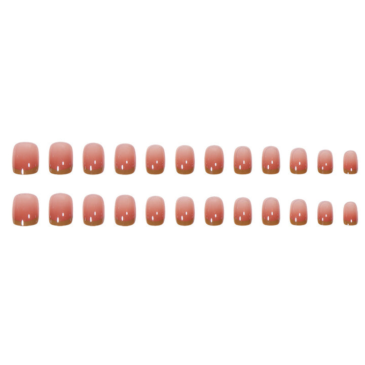 Elegant French Tip Press-On Nails with Pearlescent Finish Stornfield