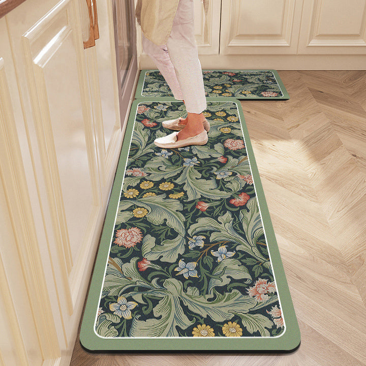 Floral Pattern Kitchen Comfort Mat