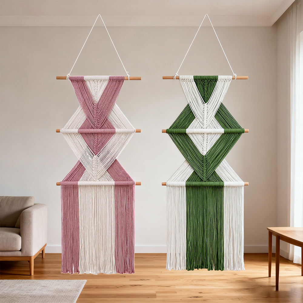 Macramé Wall Decor with Geometric Pattern Stornfield