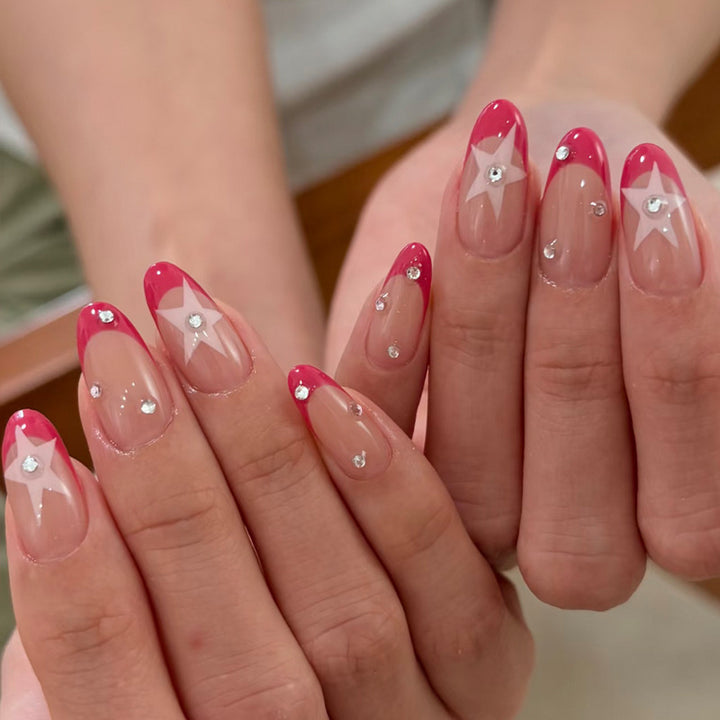 Decorative Press-On Nail Tips with Rhinestone Accents Stornfield